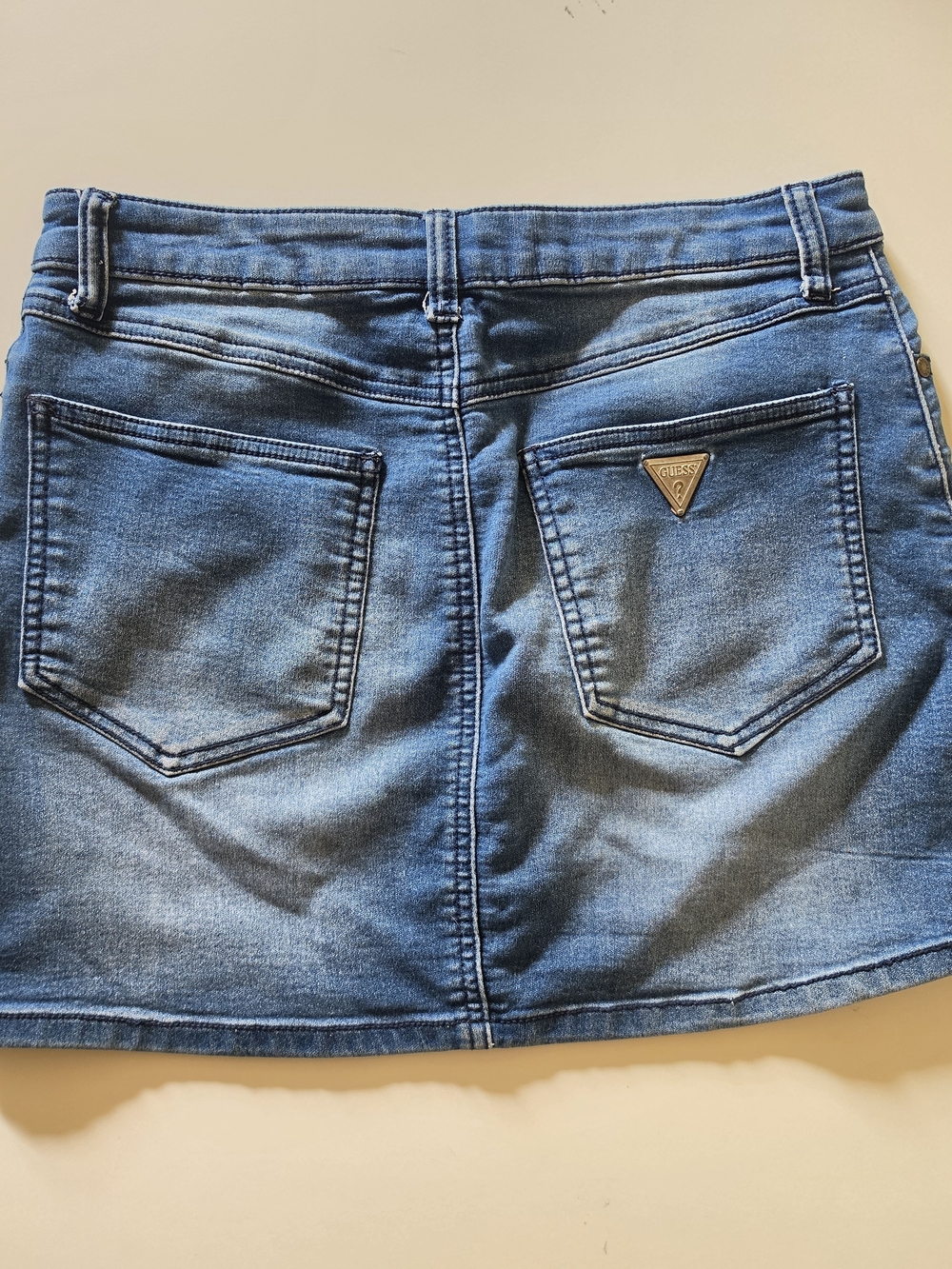 GUESS Y2K Women's Blue Denim Mini Skirt,  Size S Regular, Button Closure, Pocket